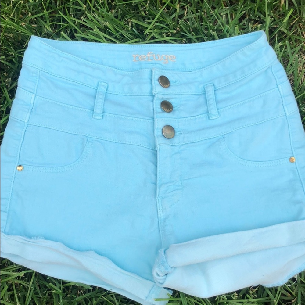 Never worn high waisted blue shorts